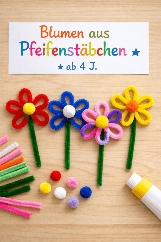 Blumen aus Pfeifenstäbchen
