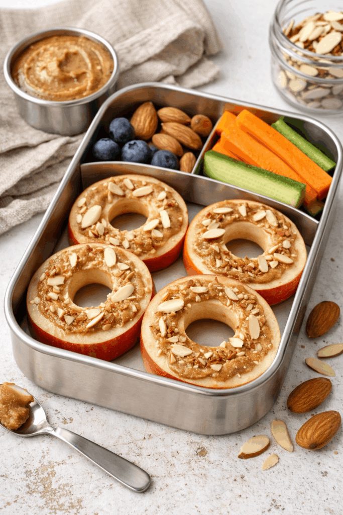 Apfelringe mit Mandelmus