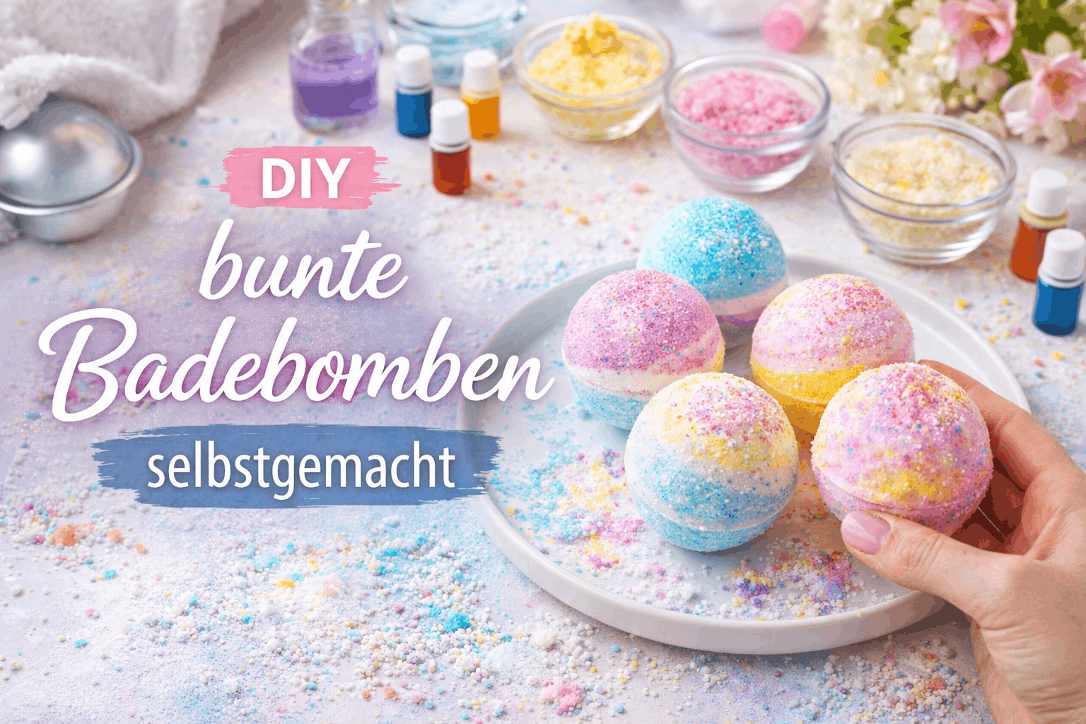 DIY bunte Badebomben selbstgemacht