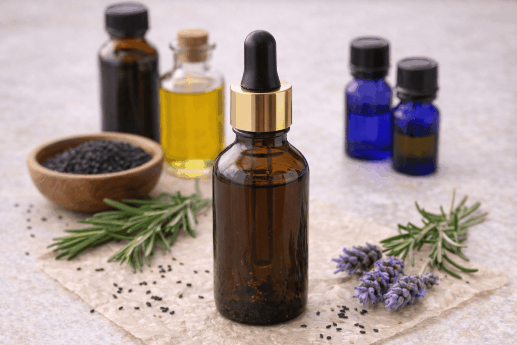 schwarzes Sesam Haar Öl