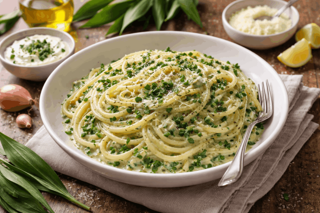 Spaghetti mit Bärlauch