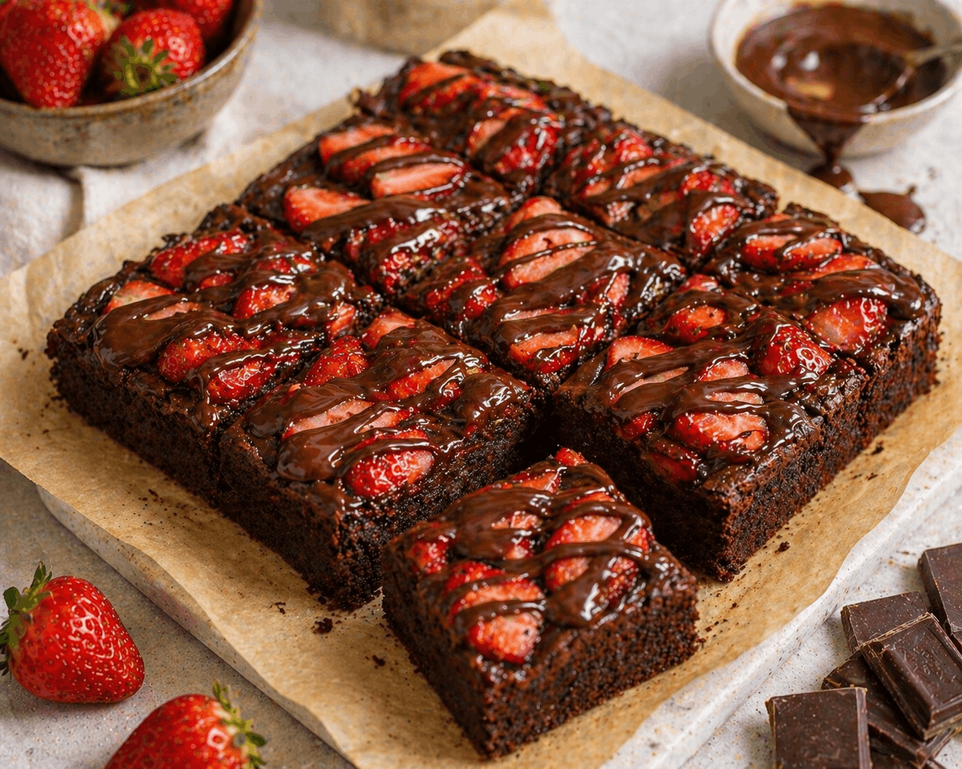 Erdbeer-Brownies