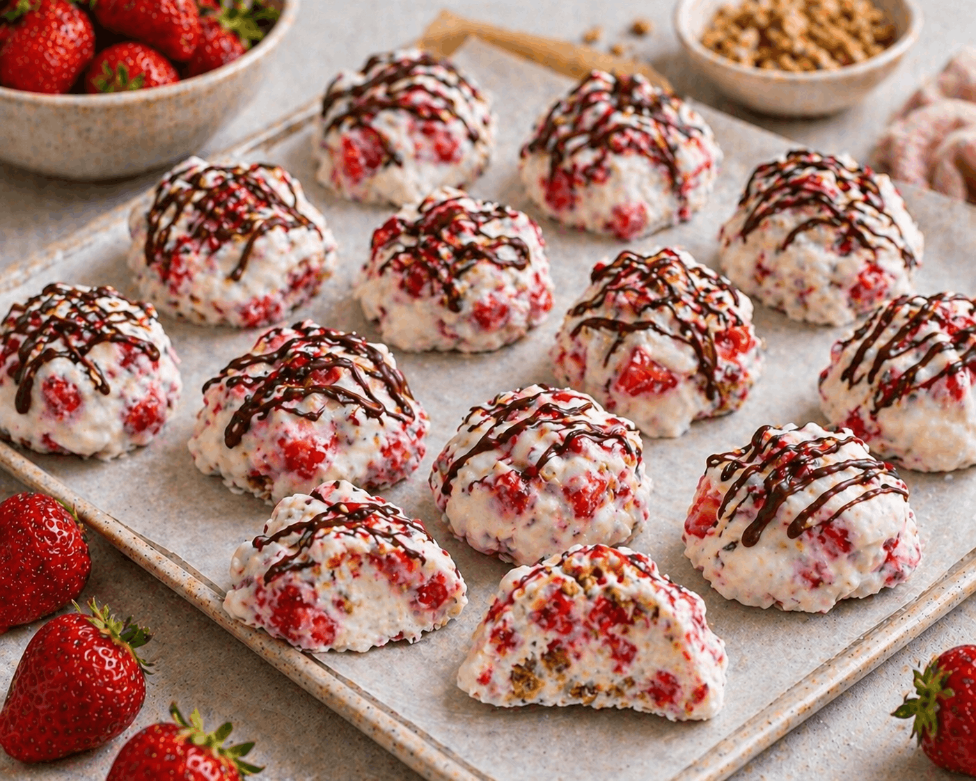 Frozen Erdbeer-Joghurt-Clusters