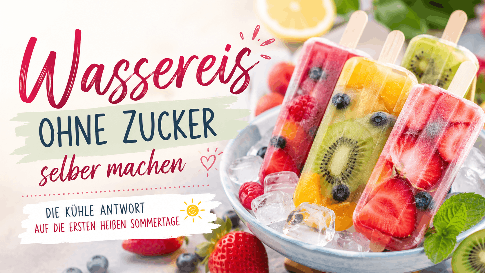 Wassereis ohne Zucker selber machen